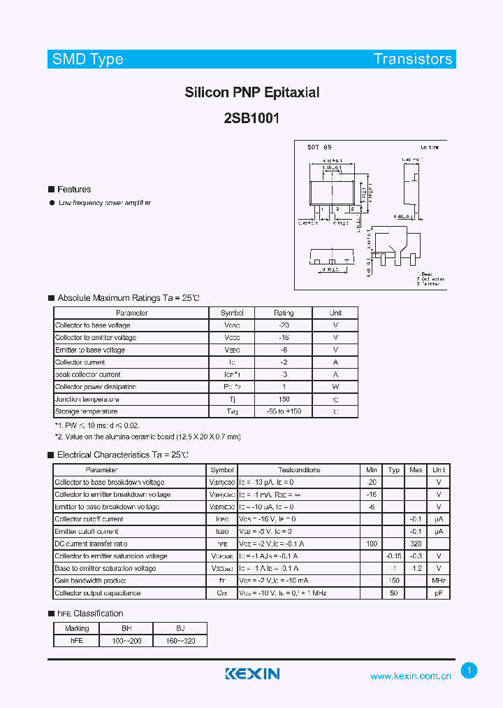 2SB1001_4625405.PDF Datasheet