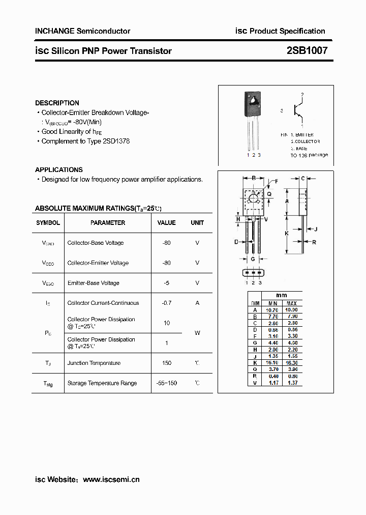2SB1007_4625411.PDF Datasheet