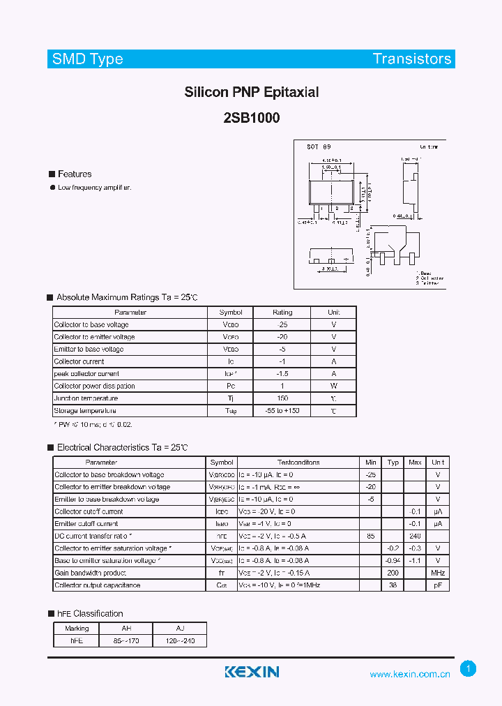 2SB1000_4625403.PDF Datasheet
