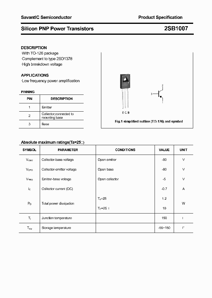 2SB1007_4625412.PDF Datasheet