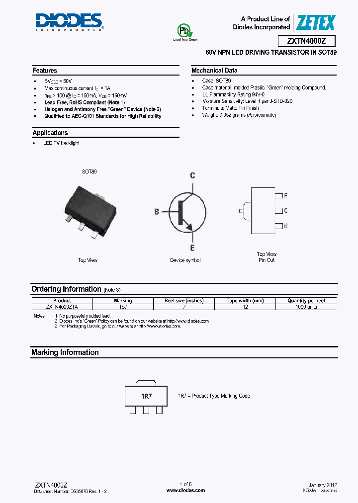 ZXTN4000ZTA_4625515.PDF Datasheet