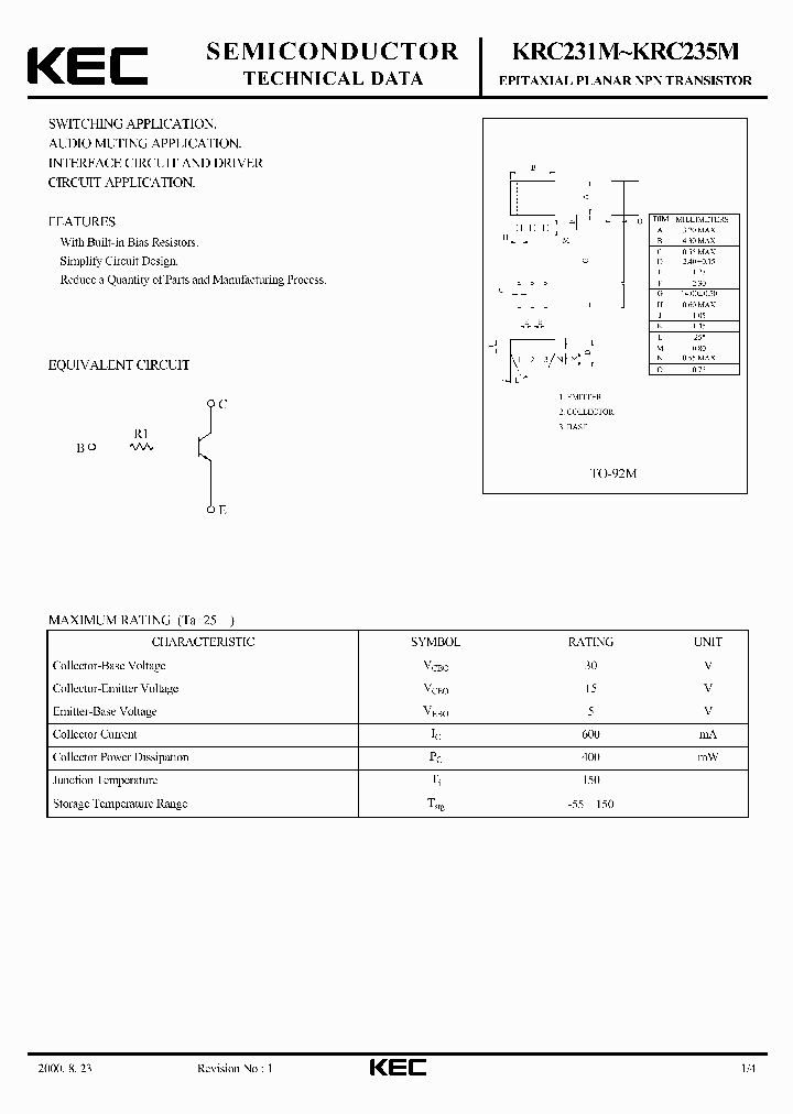 KRC231M_4626744.PDF Datasheet