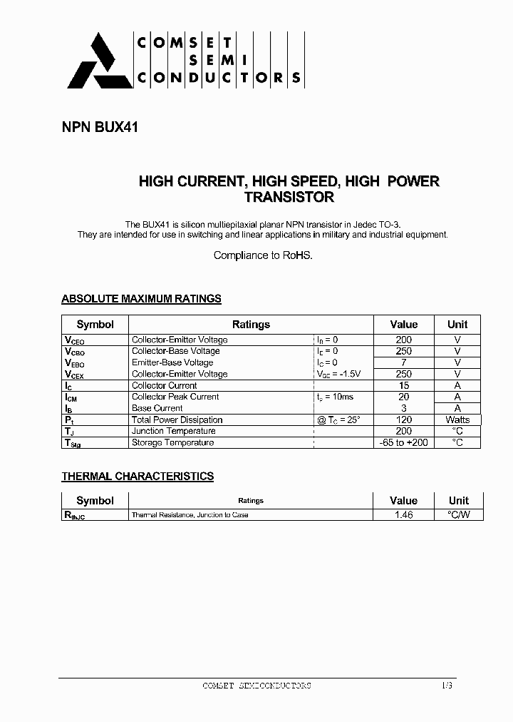 BUX41_4627091.PDF Datasheet