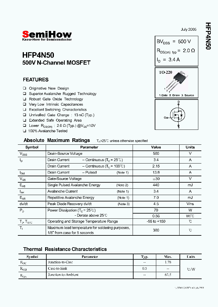 HFP4N50_4627147.PDF Datasheet