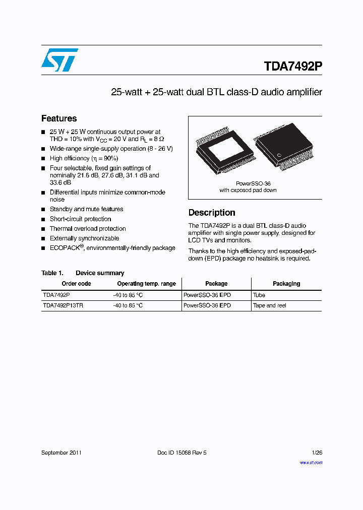 TDA7492P_4627597.PDF Datasheet