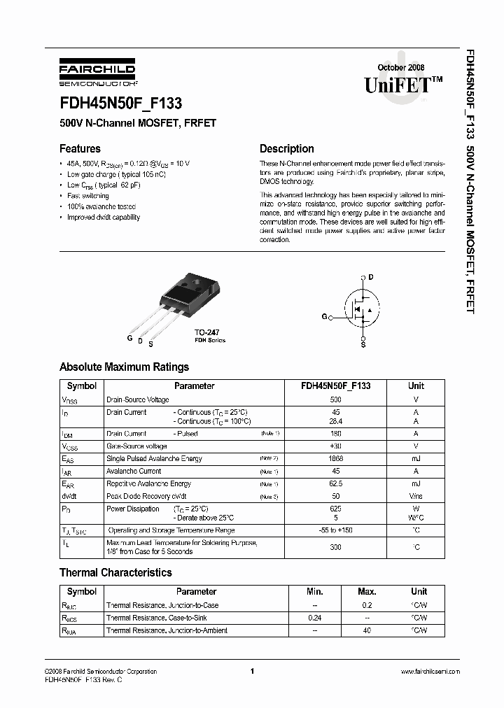 FDH45N50FF133_4628435.PDF Datasheet