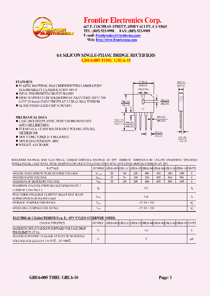 GBU6-06_4628759.PDF Datasheet