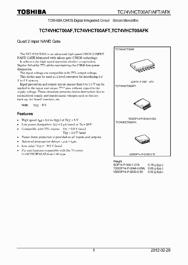 TC74VHCT00AF12_4629812.PDF Datasheet