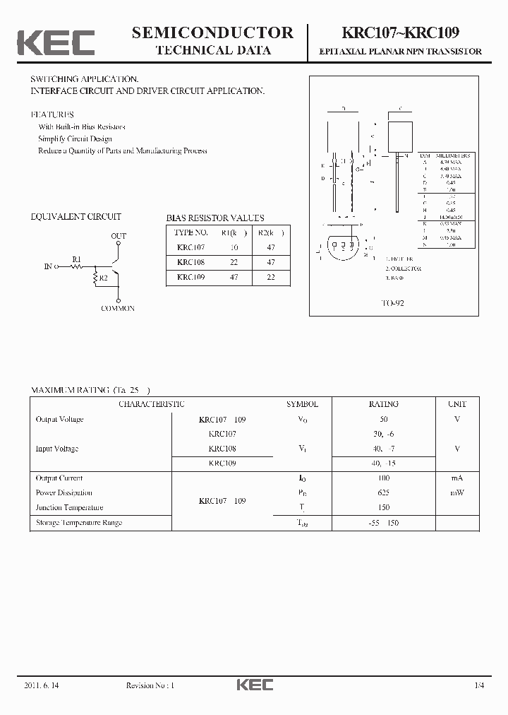 KRC109_4630294.PDF Datasheet
