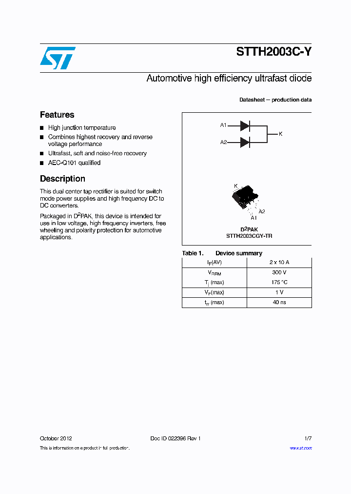 STTH2003C-Y_4634344.PDF Datasheet