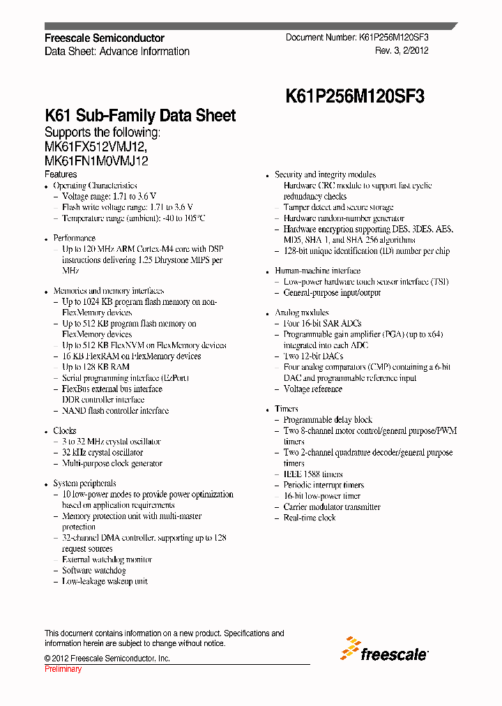 K61P256M120SF3_4638044.PDF Datasheet