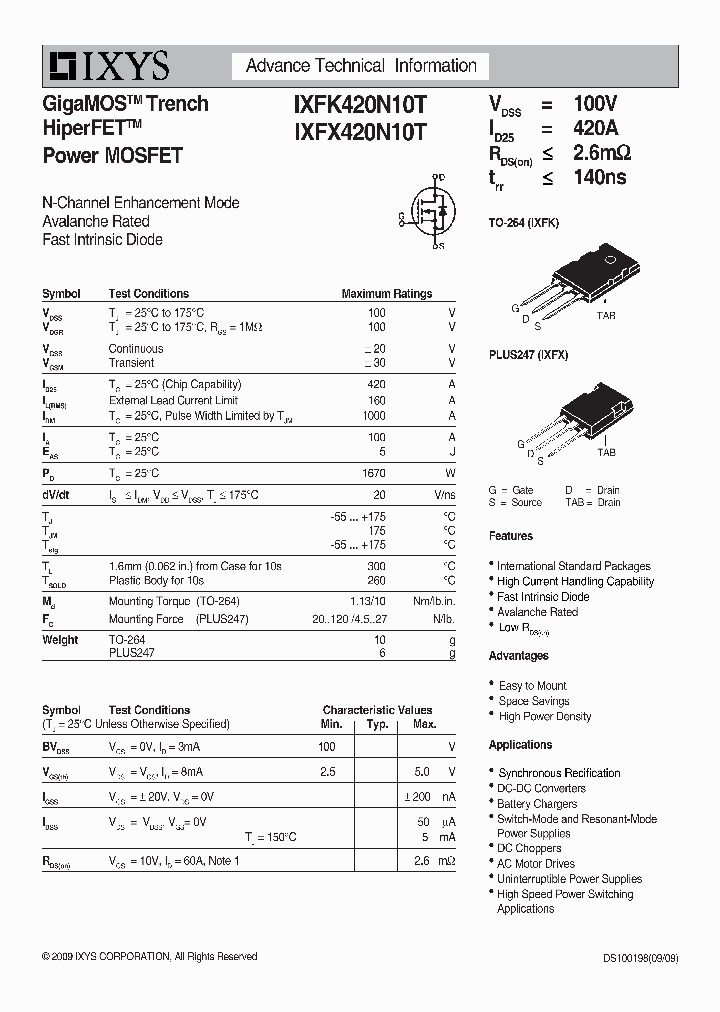 IXFK420N10T_4638282.PDF Datasheet