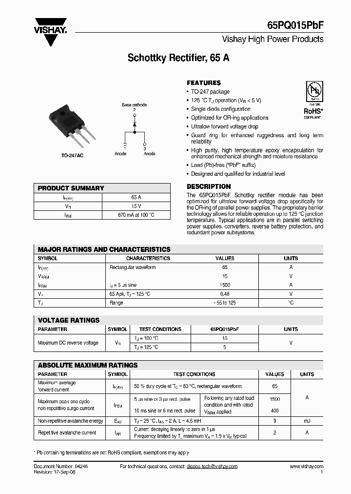 65PQ015PBF_4640442.PDF Datasheet