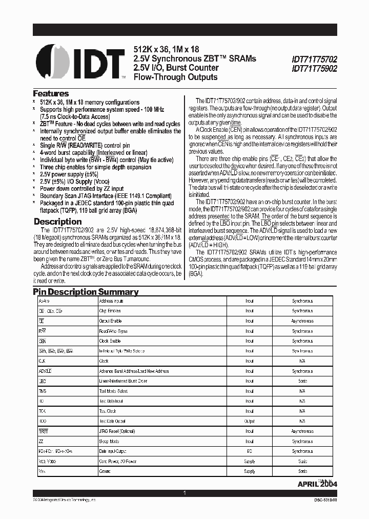 IDT71T75702S75BG_4640276.PDF Datasheet