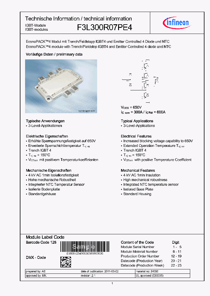 F3L300R07PE4_4645305.PDF Datasheet