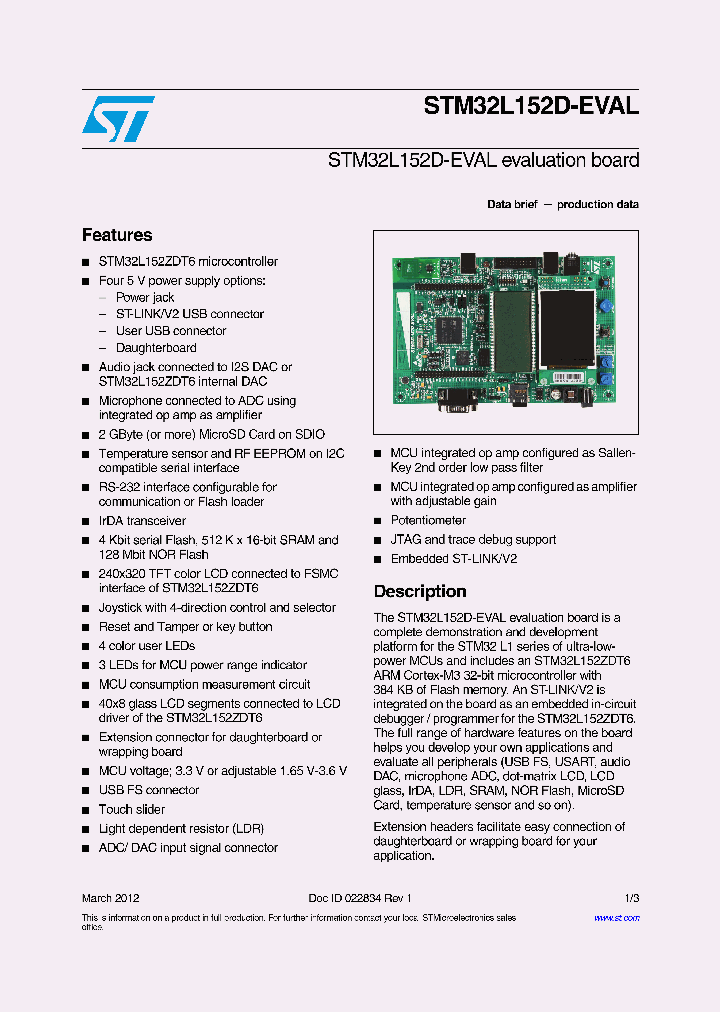 STM32L152D-EVAL_4646642.PDF Datasheet