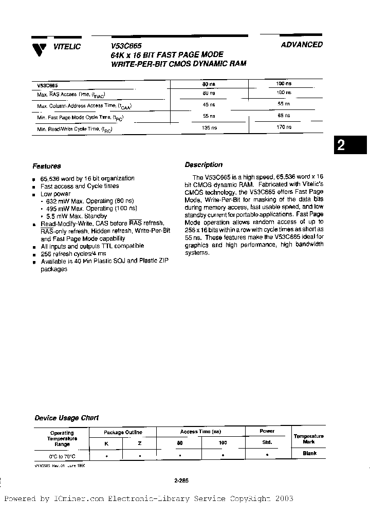 V53C665Z80_4651013.PDF Datasheet