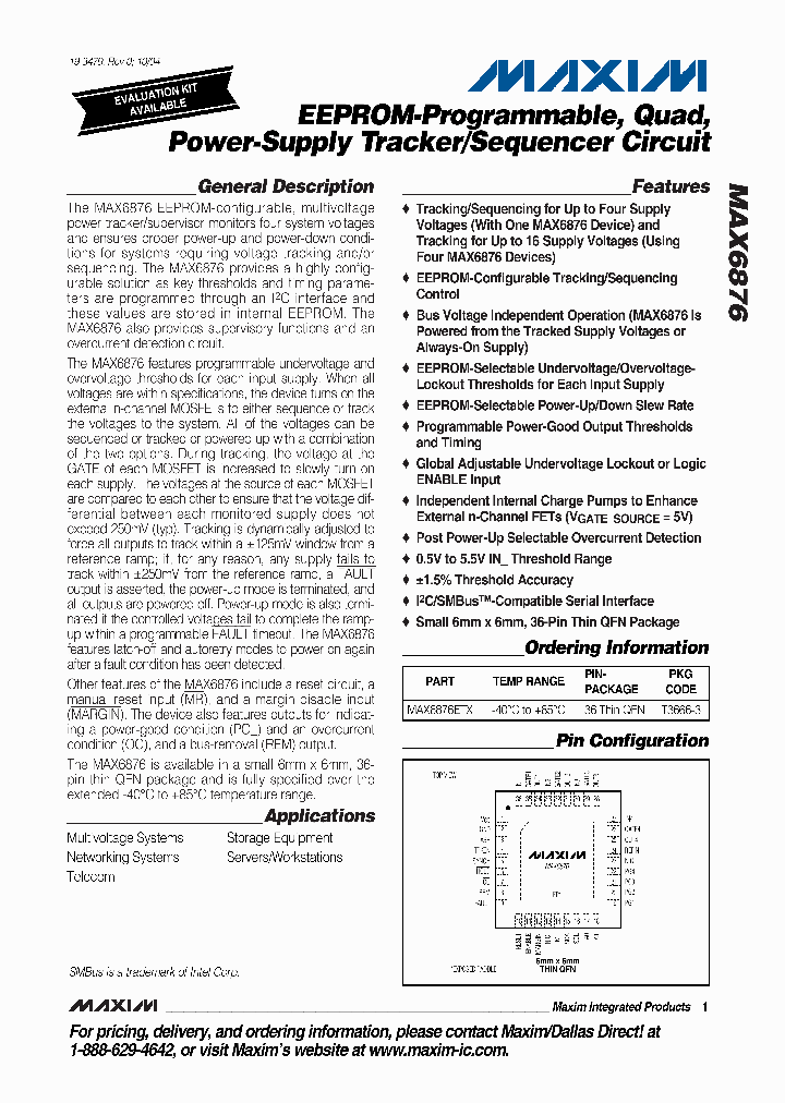 MAX6876ETX_4652147.PDF Datasheet