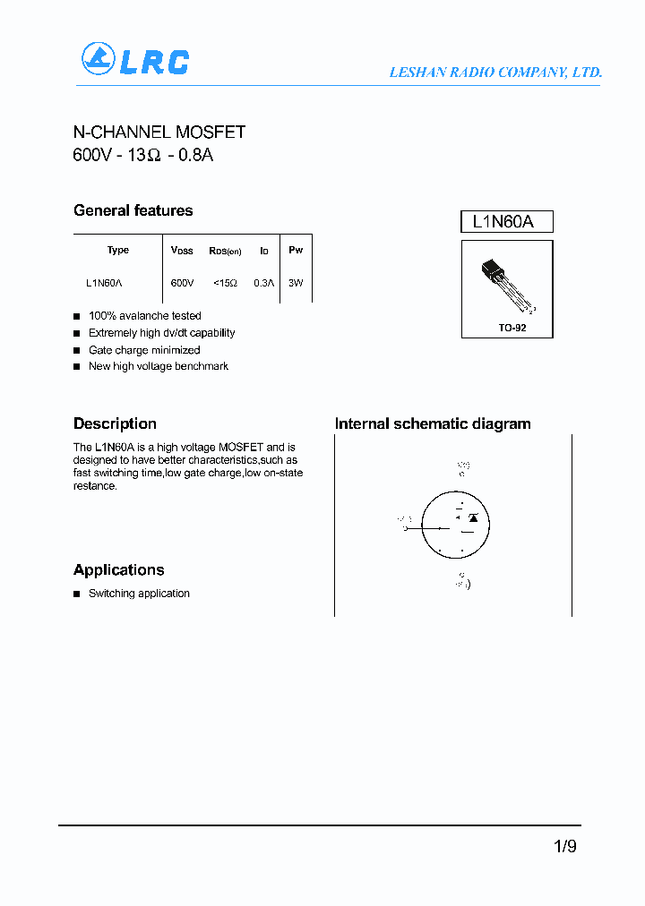 L1N60A_4654040.PDF Datasheet