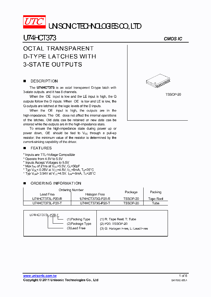 U74HCT373G-P20-R_4655415.PDF Datasheet