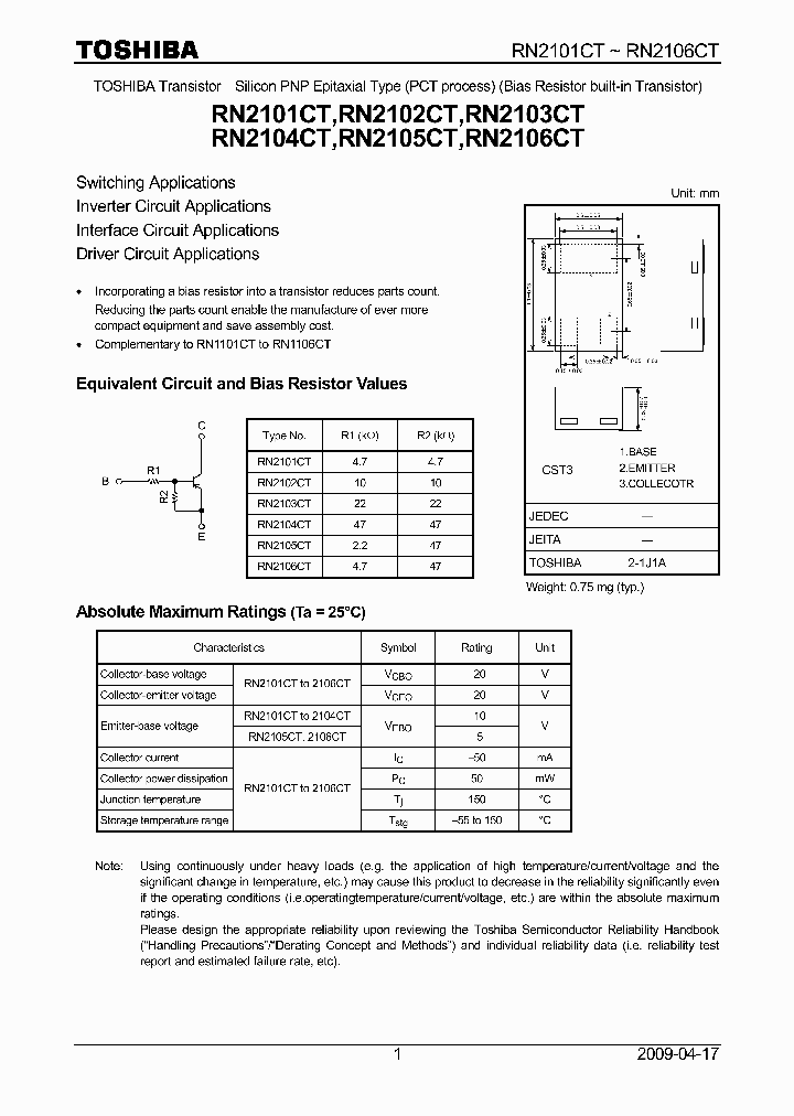 RN2101CT_4655675.PDF Datasheet