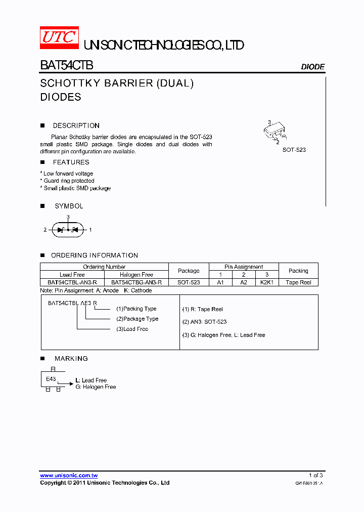 BAT54CTBG-AN3-R_4660701.PDF Datasheet