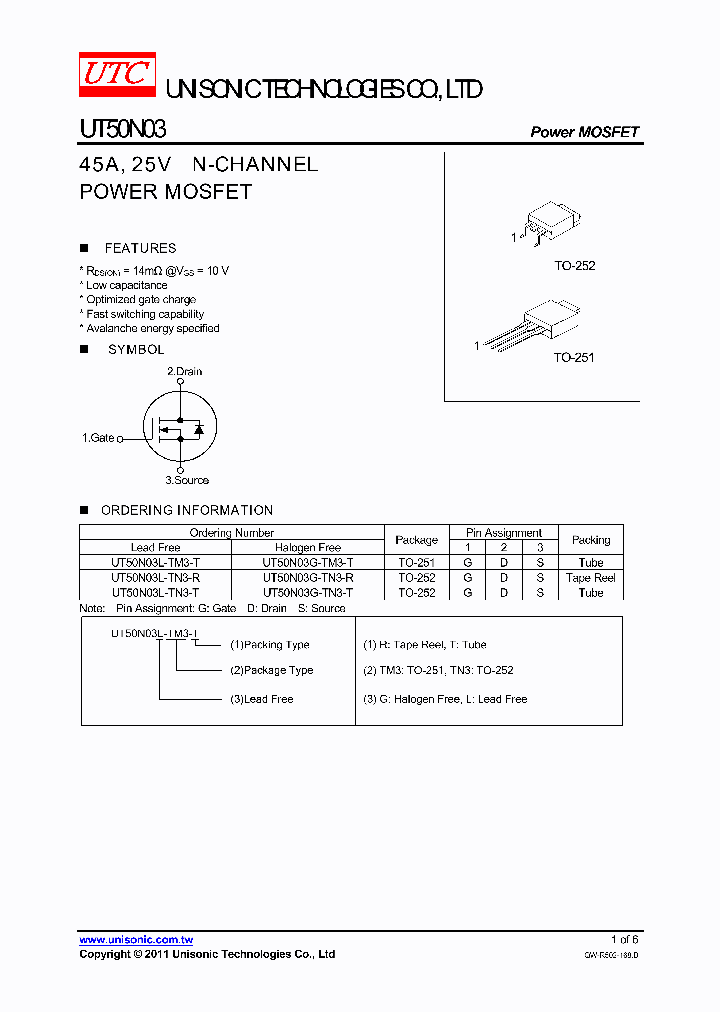 UT50N03G-TM3-T_4661092.PDF Datasheet