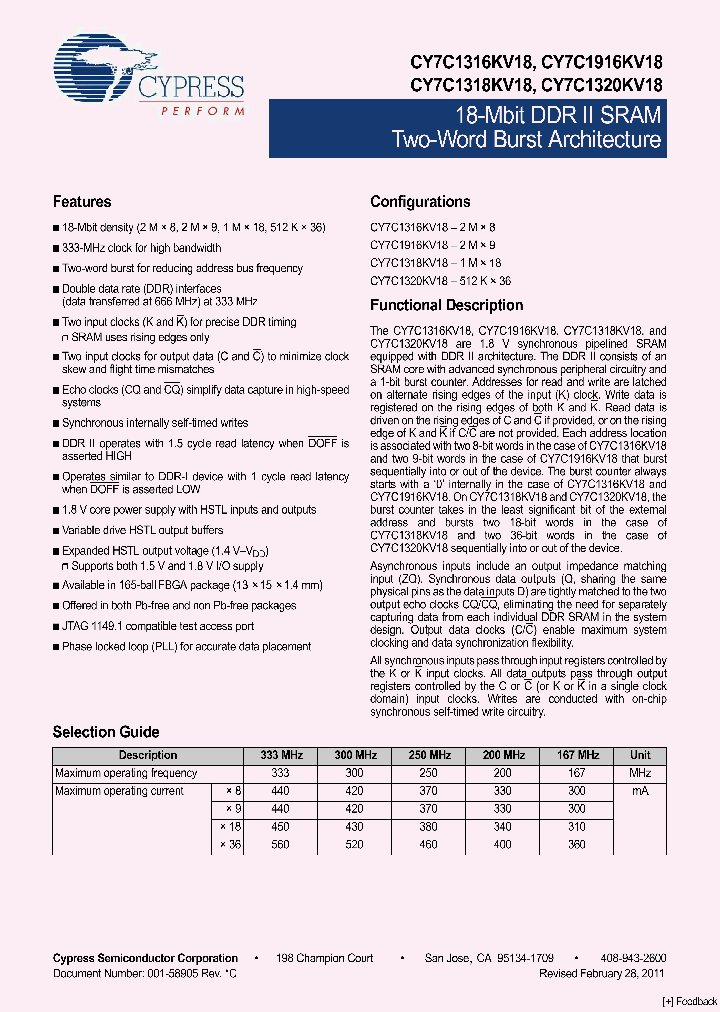 CY7C1320KV18-250BZXI_4664521.PDF Datasheet