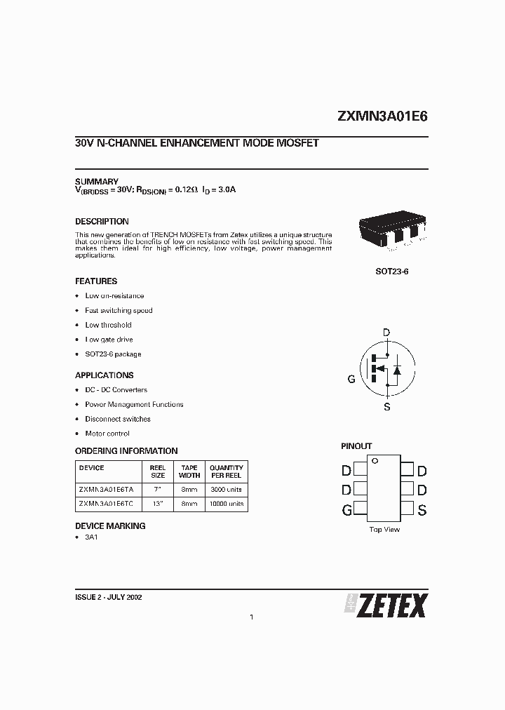 ZXMN3A01E6_4665707.PDF Datasheet