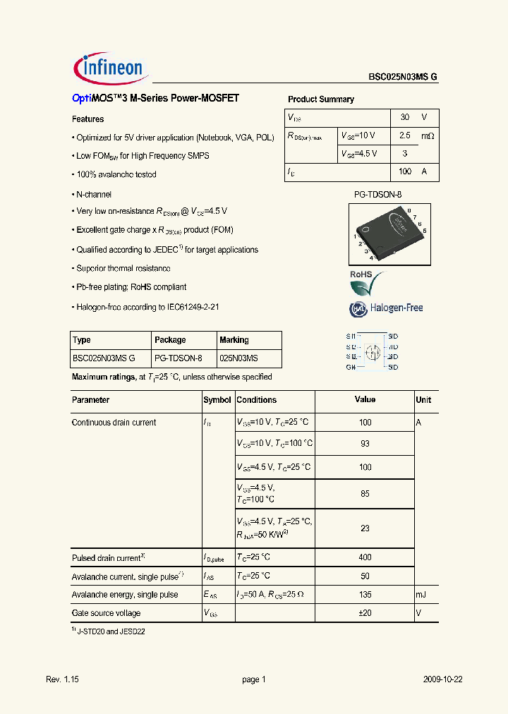 BSC025N03MSG_4669507.PDF Datasheet