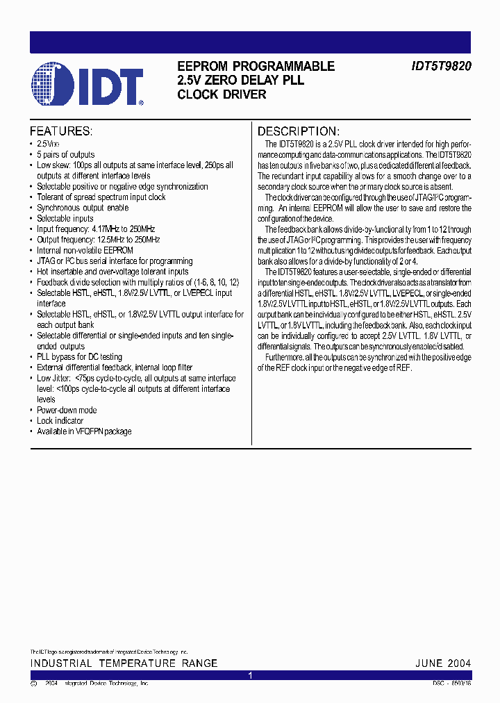 IDT5T9820NLI_4669756.PDF Datasheet