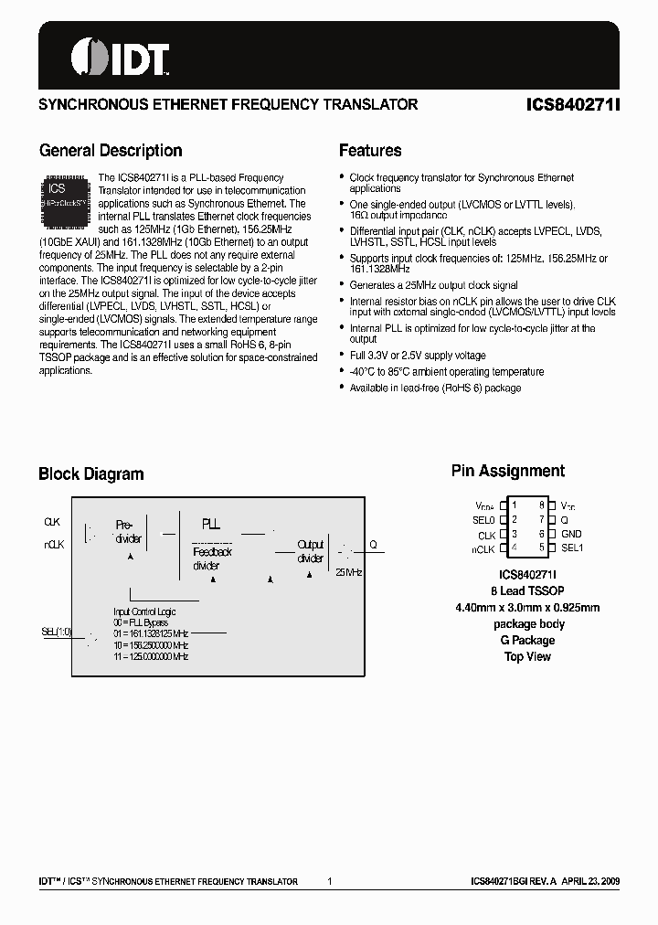 ICS840271I_4670042.PDF Datasheet