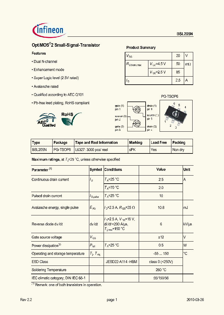 BSL205N_4669711.PDF Datasheet