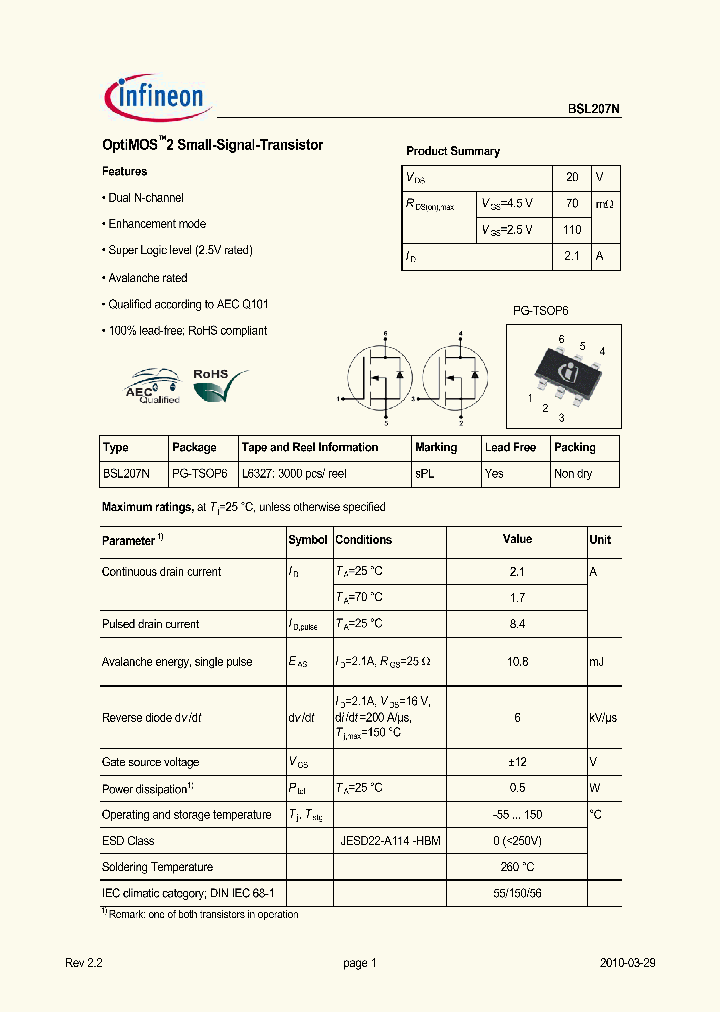 BSL207N_4669712.PDF Datasheet