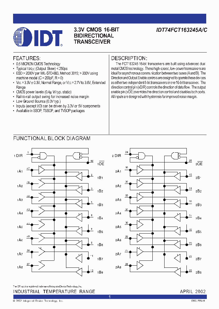 IDT74FCT163245CPF_4670673.PDF Datasheet