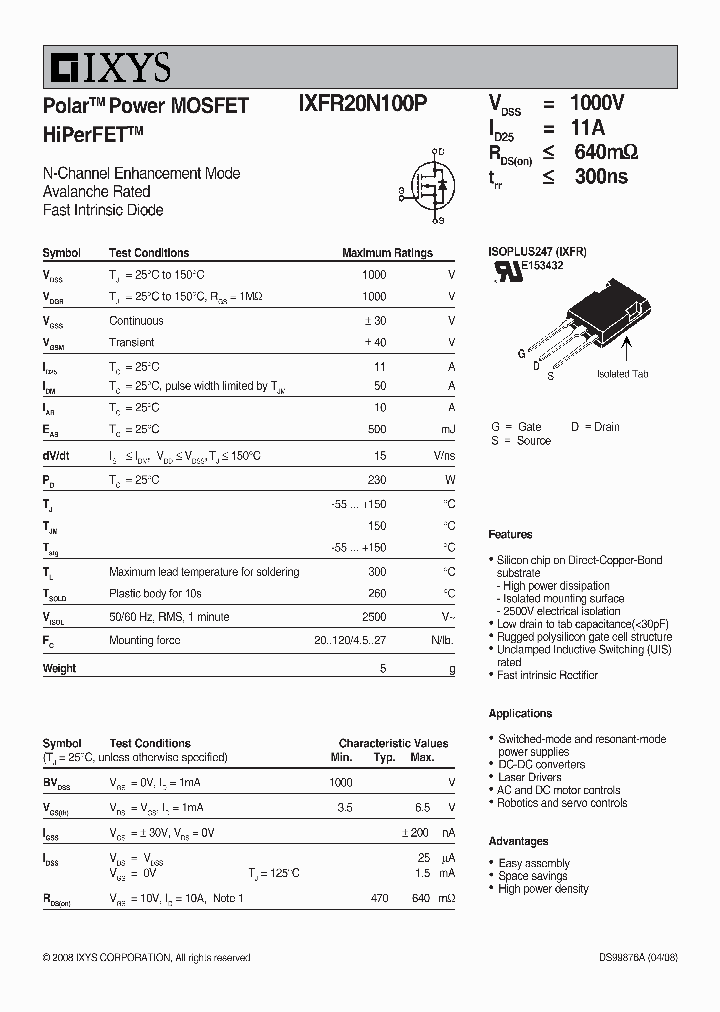 IXFR20N100P_4673722.PDF Datasheet
