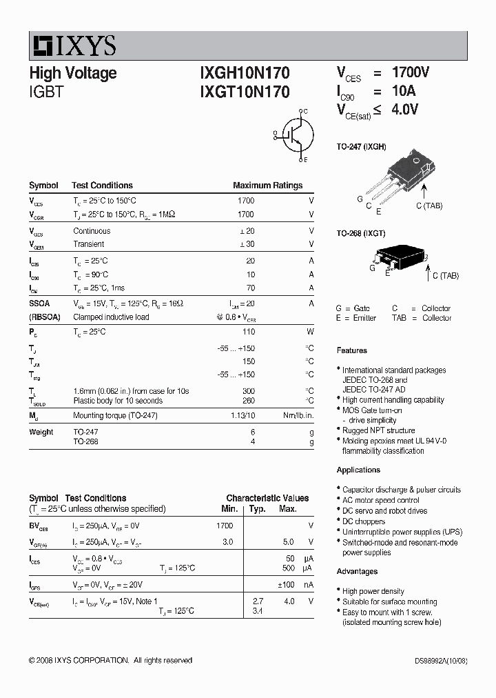 IXGH10N170_4673862.PDF Datasheet