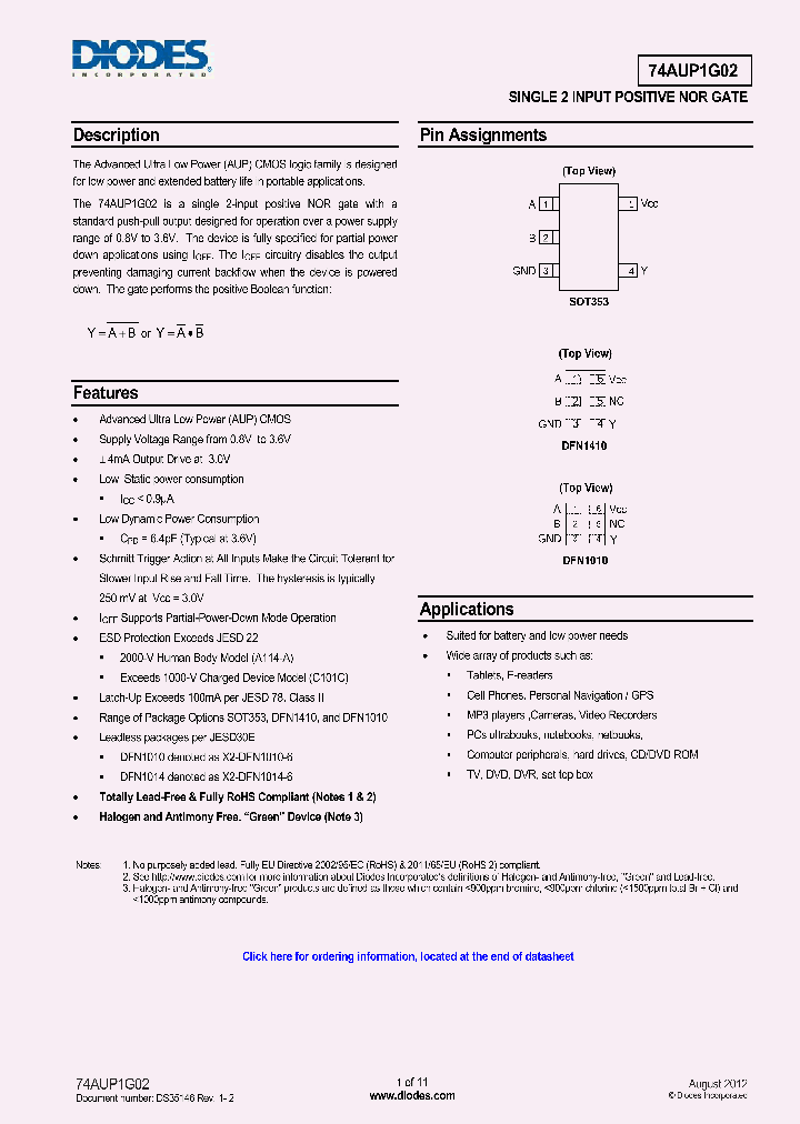 74AUP1G02SE_4679526.PDF Datasheet