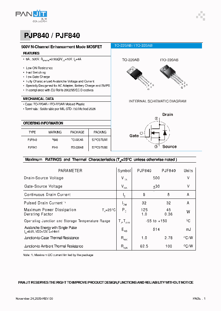 PJF840_4681872.PDF Datasheet