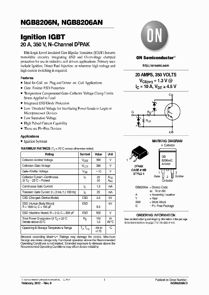 NGB8206ANT4G_4682909.PDF Datasheet