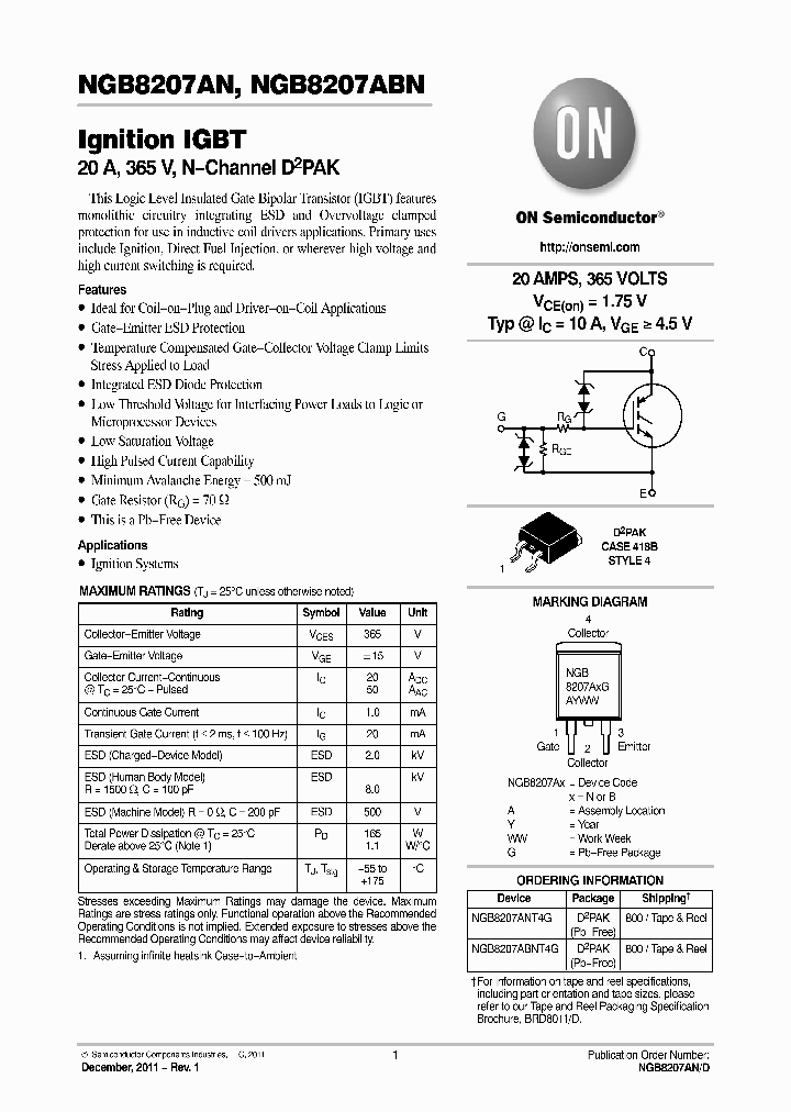 NGB8207ABNT4G_4682914.PDF Datasheet