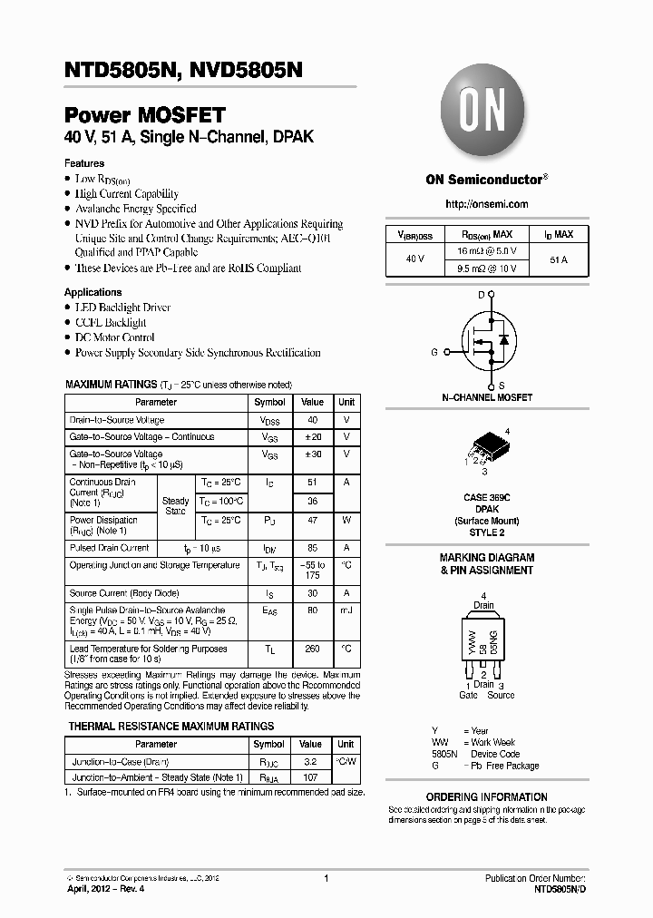 NVD5805NT4G_4683166.PDF Datasheet