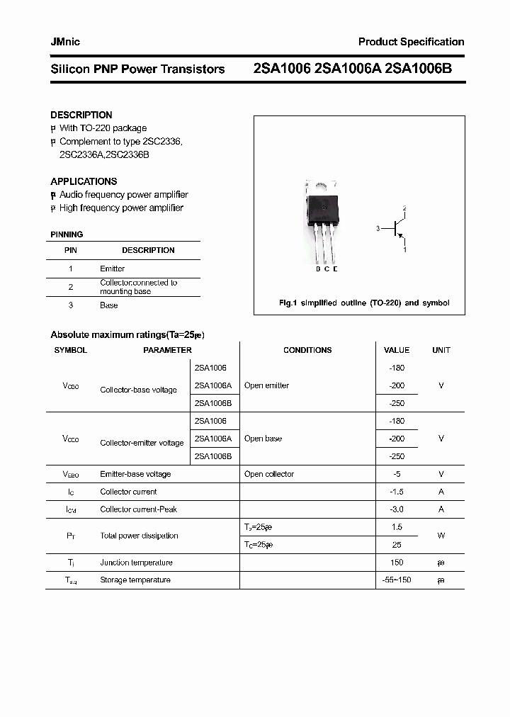 2SA1006_4683991.PDF Datasheet