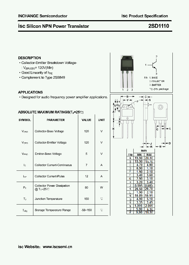 2SD1110_4684421.PDF Datasheet