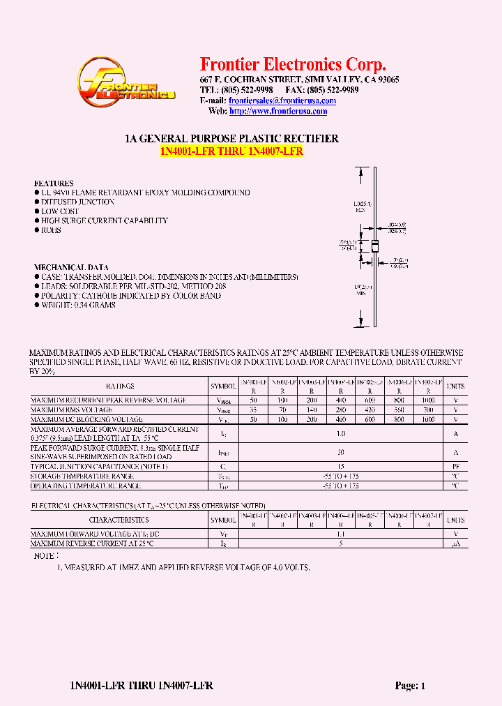 1N4004-LFR_4687616.PDF Datasheet