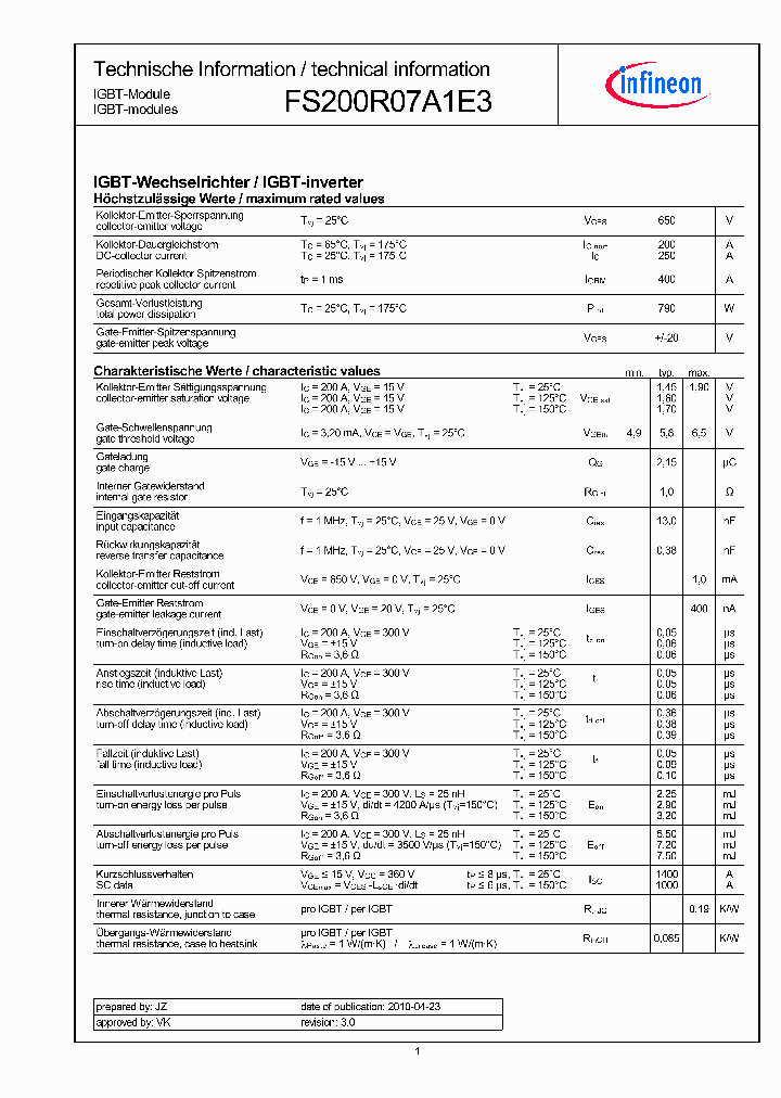 FS200R07A1E3_4688678.PDF Datasheet