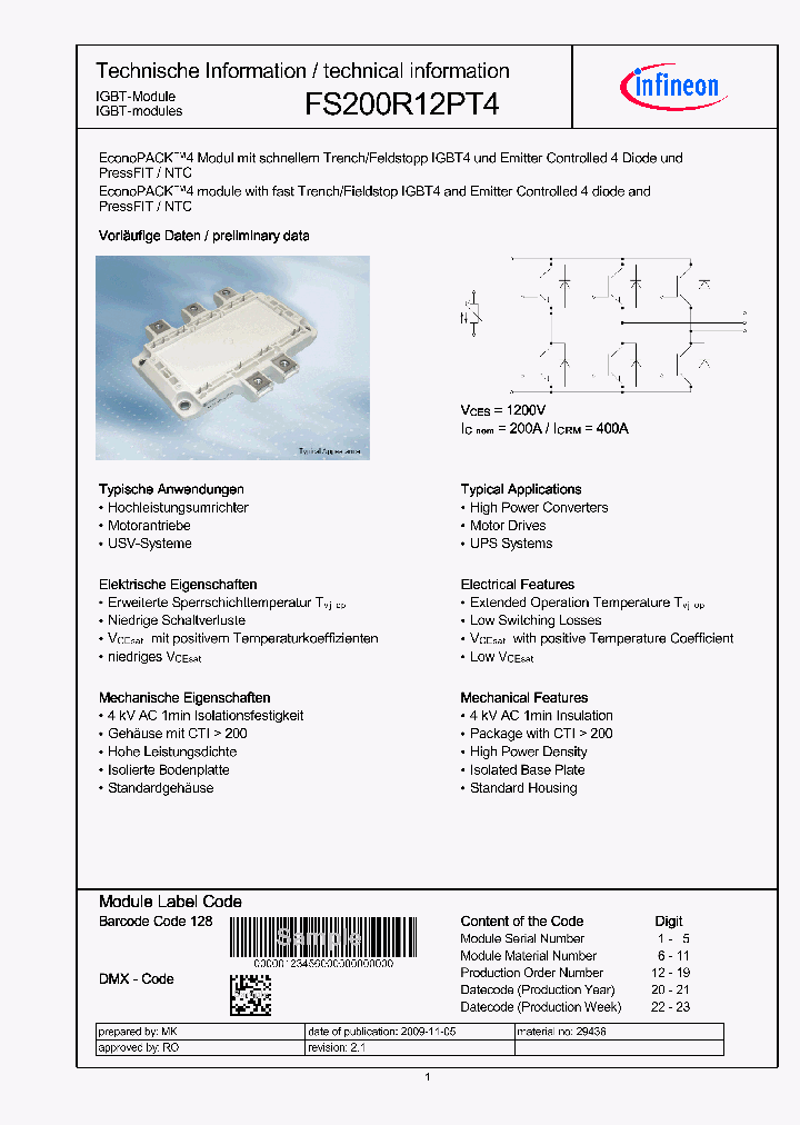 FS200R12PT4_4688681.PDF Datasheet