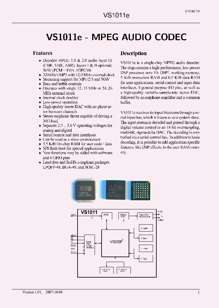VS1011E_4689540.PDF Datasheet