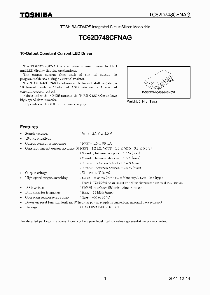 TC62D748CFNAG_4690444.PDF Datasheet