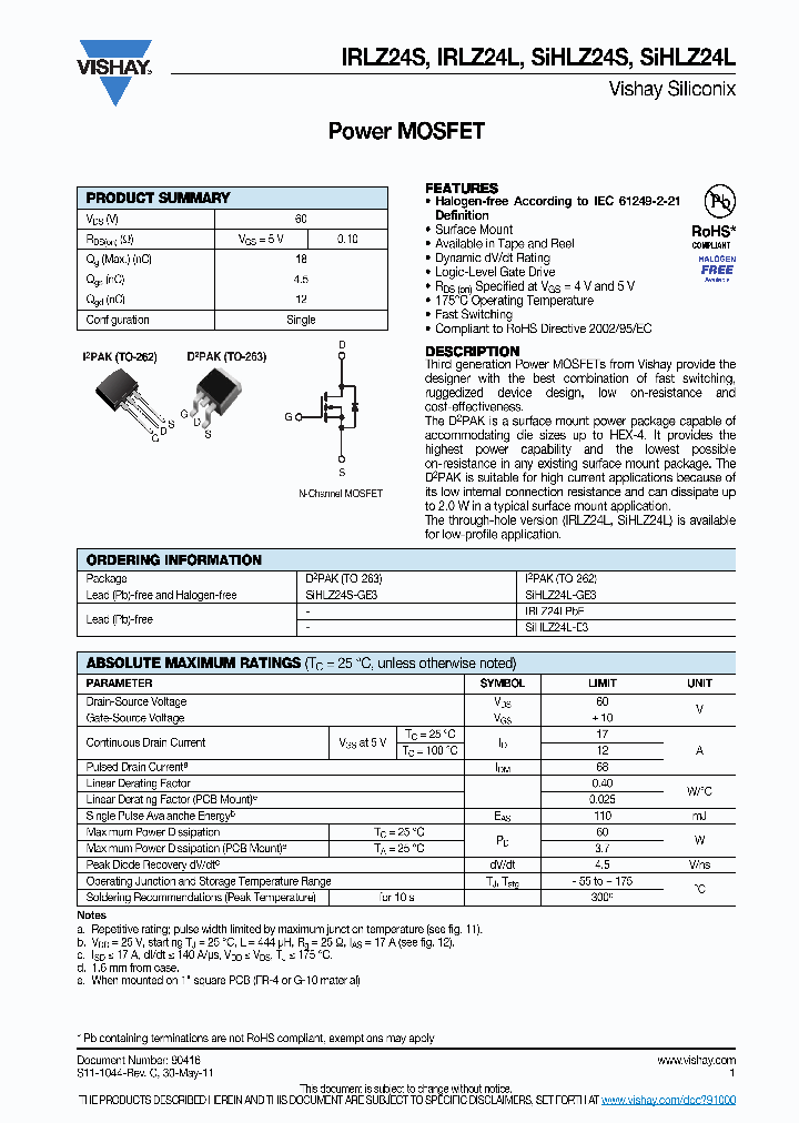 IRLZ24LPBF_4691479.PDF Datasheet